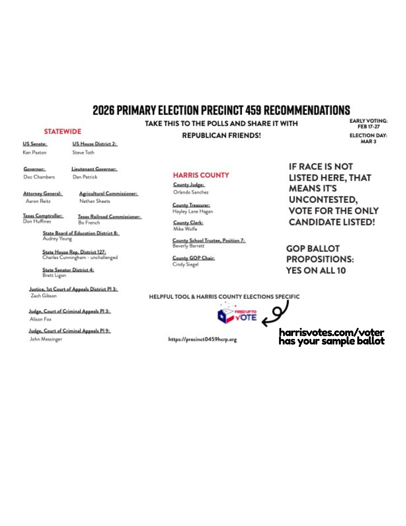 2026 Republican Primary Picks – Harris County Republican Party Precinct ...